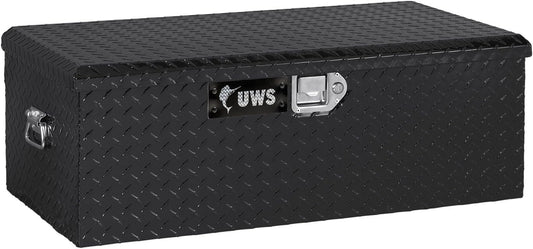 UWS FOOT-LOCKER-BLK Black Aluminum Chest with End Handles & Insulated Beveled Lid