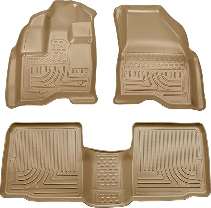 Husky Liner 1015 Taurus WeatherBeater Front and Second Row Floor Liners in Tan