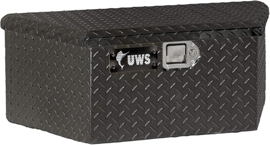 UWS EC20422 34-Inch Gloss Black Low-Profile Aluminum Trailer Tongue Tool Box – RigidCore Lid