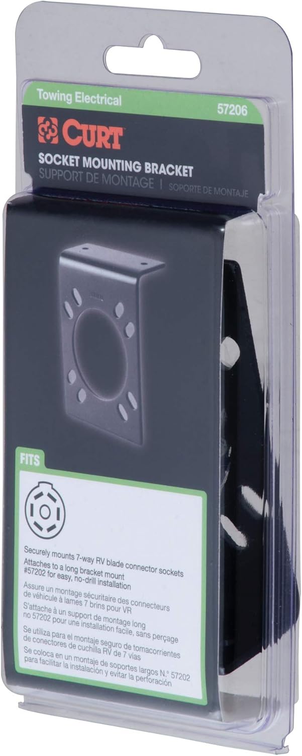 Curt Manufacturing Single Heavy Duty Mounting Bracket for 7-Way RV and Car Connectors - Part #57206