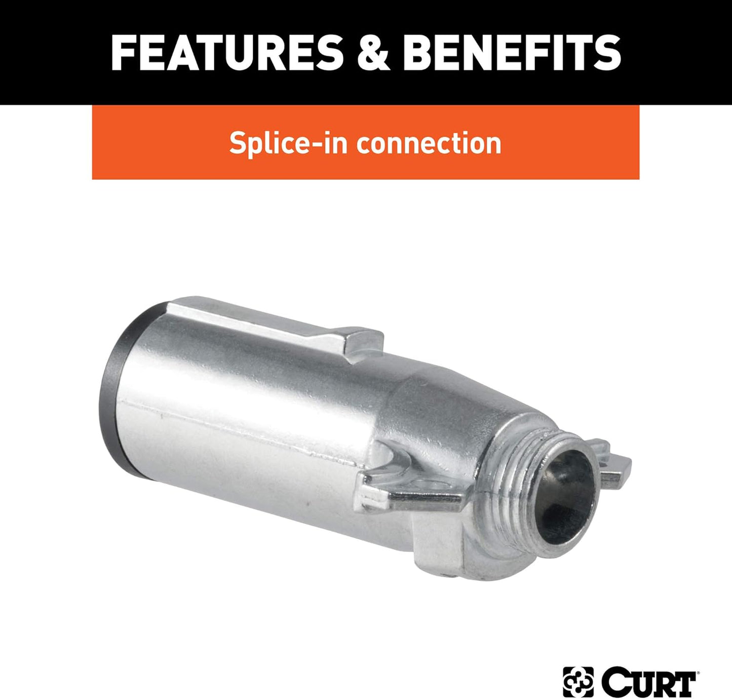 Curt Manufacturing 58180 7-Pole Die Cast Trailer End Connector with Spring