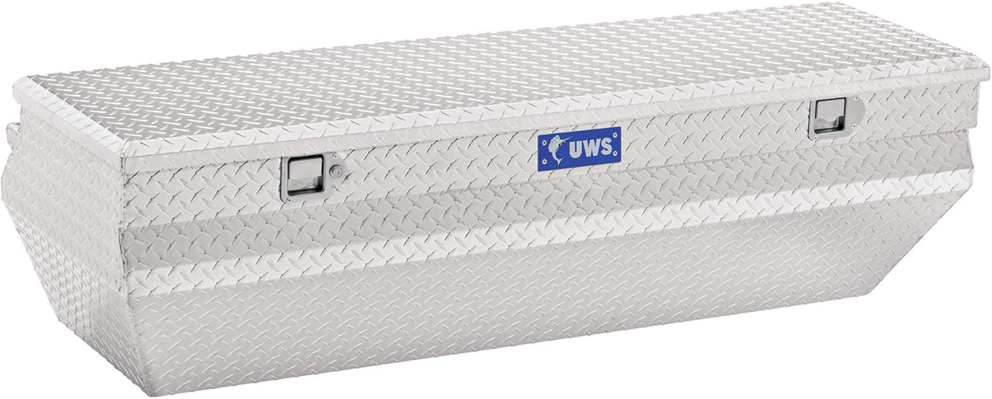 UWS EC20371 62-Inch Bright Aluminum Wedge Angled Utility Chest Box – Heavy-Duty, Weatherproof Truck Tool Storage