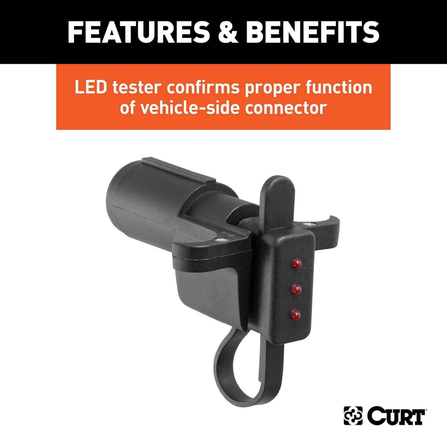 Curt Manufacturing 6 Way Round to 4 Way Flat Trailer Wiring Adapter (Part #57627)