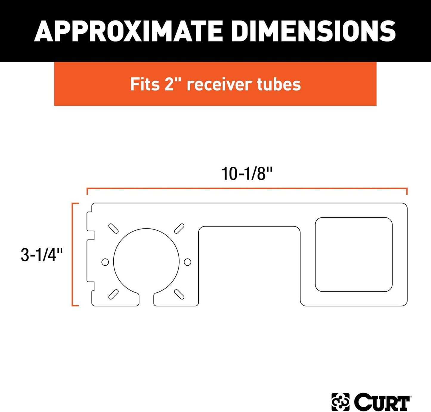 Curt Manufacturing 58001 4-Way and 5-Way Flat Easy Mount Bracket for 2-Inch Receiver Hitch