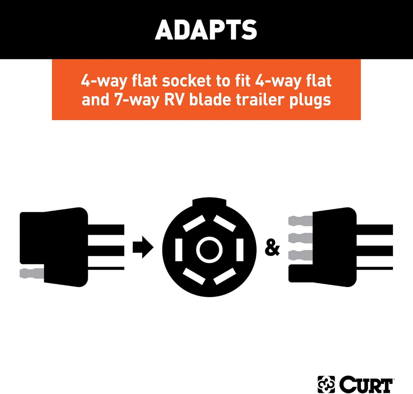 Curt Manufacturing 57102 Multifunction Socket with Backup Alarm - Universal Fit