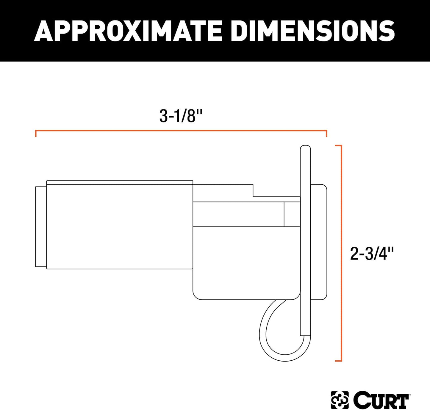Curt Manufacturing 6 Way Round to 4 Way Flat Trailer Wiring Adapter (Part #57627)