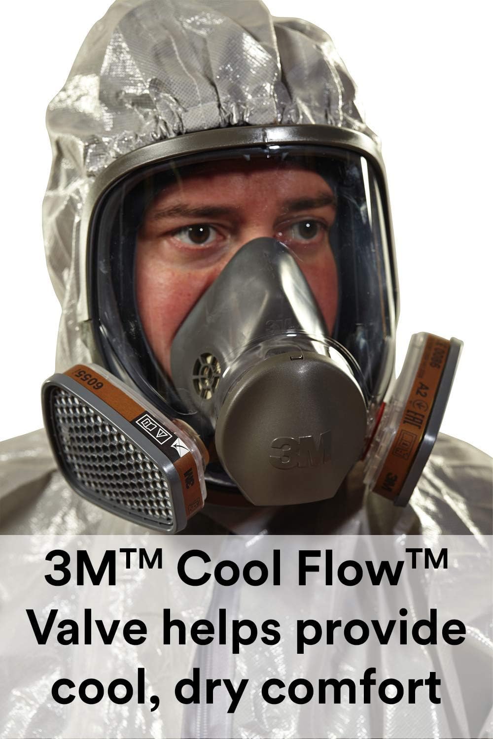 3M 6800 Full Facepiece Reusable Respirator – Medium, Silicone Mask, Professional Grade