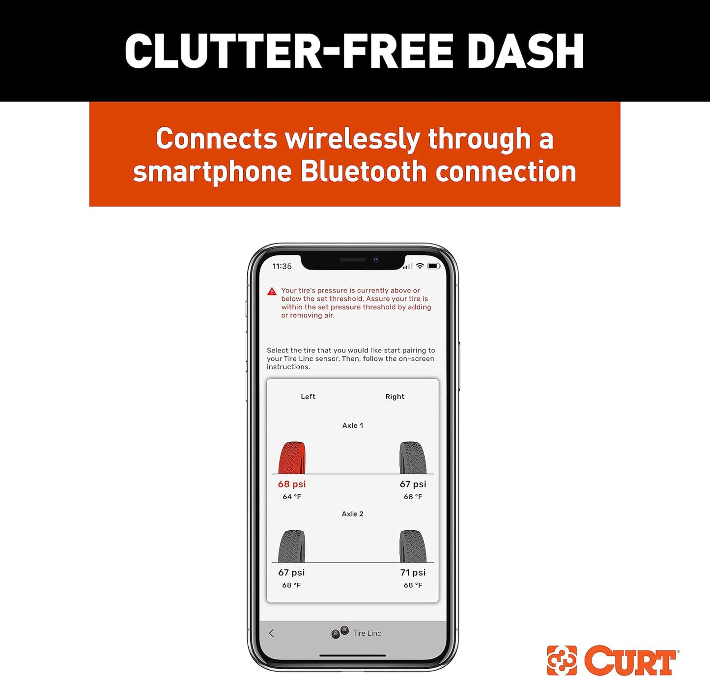 Curt Manufacturing Tire Linc Auto Advanced TPMS - Tire Pressure Monitoring System