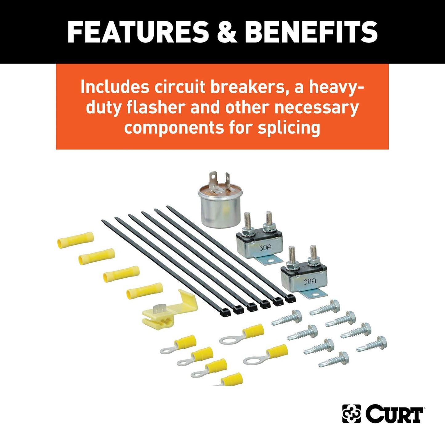 Curt Manufacturing 4 to 7 Way Trailer Adapter with Brake Control Wiring - Part 57186