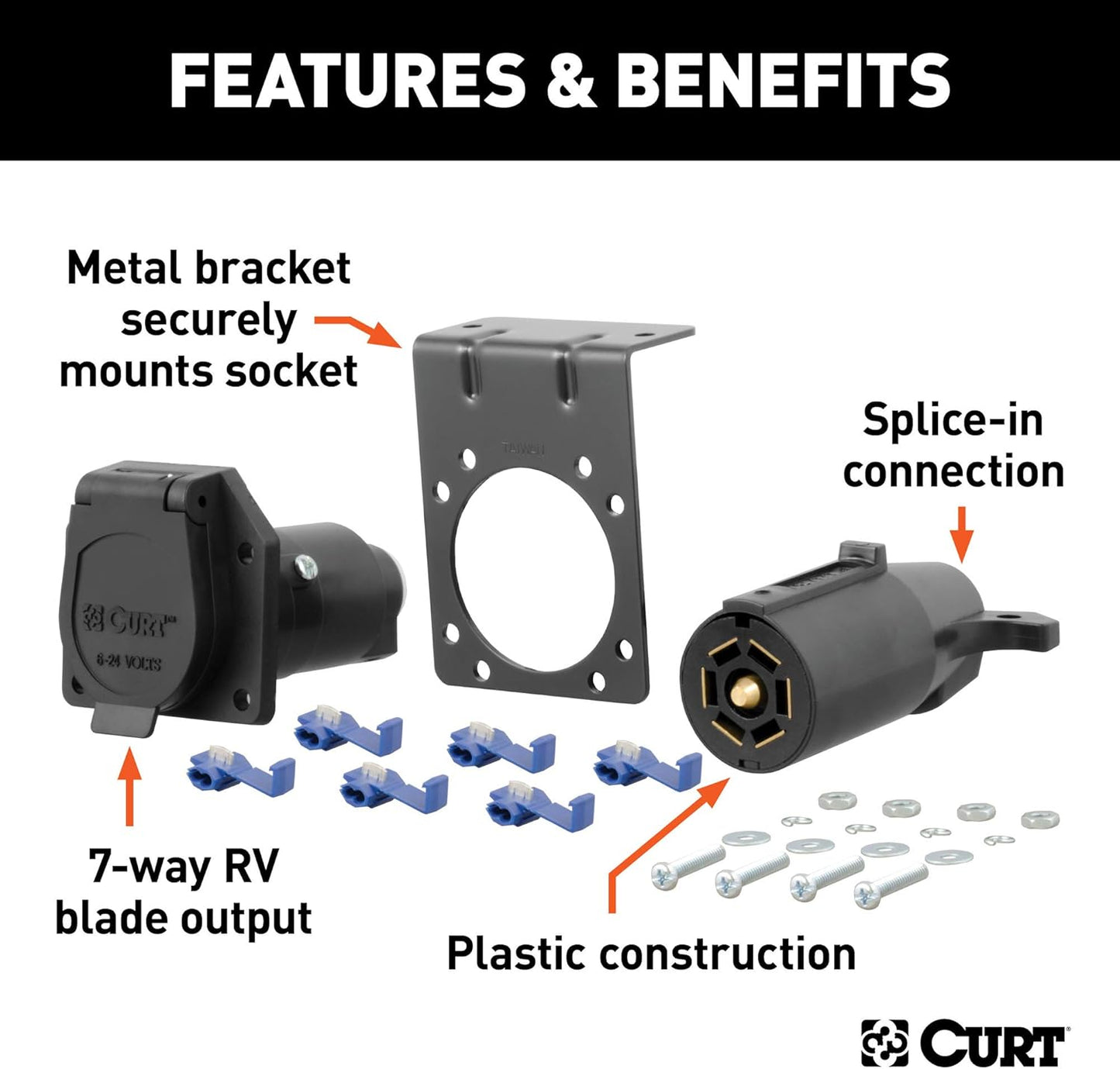 Curt Manufacturing Pkg I14/I15/I51 7-Pole Locking Connectors - Part Number 58152
