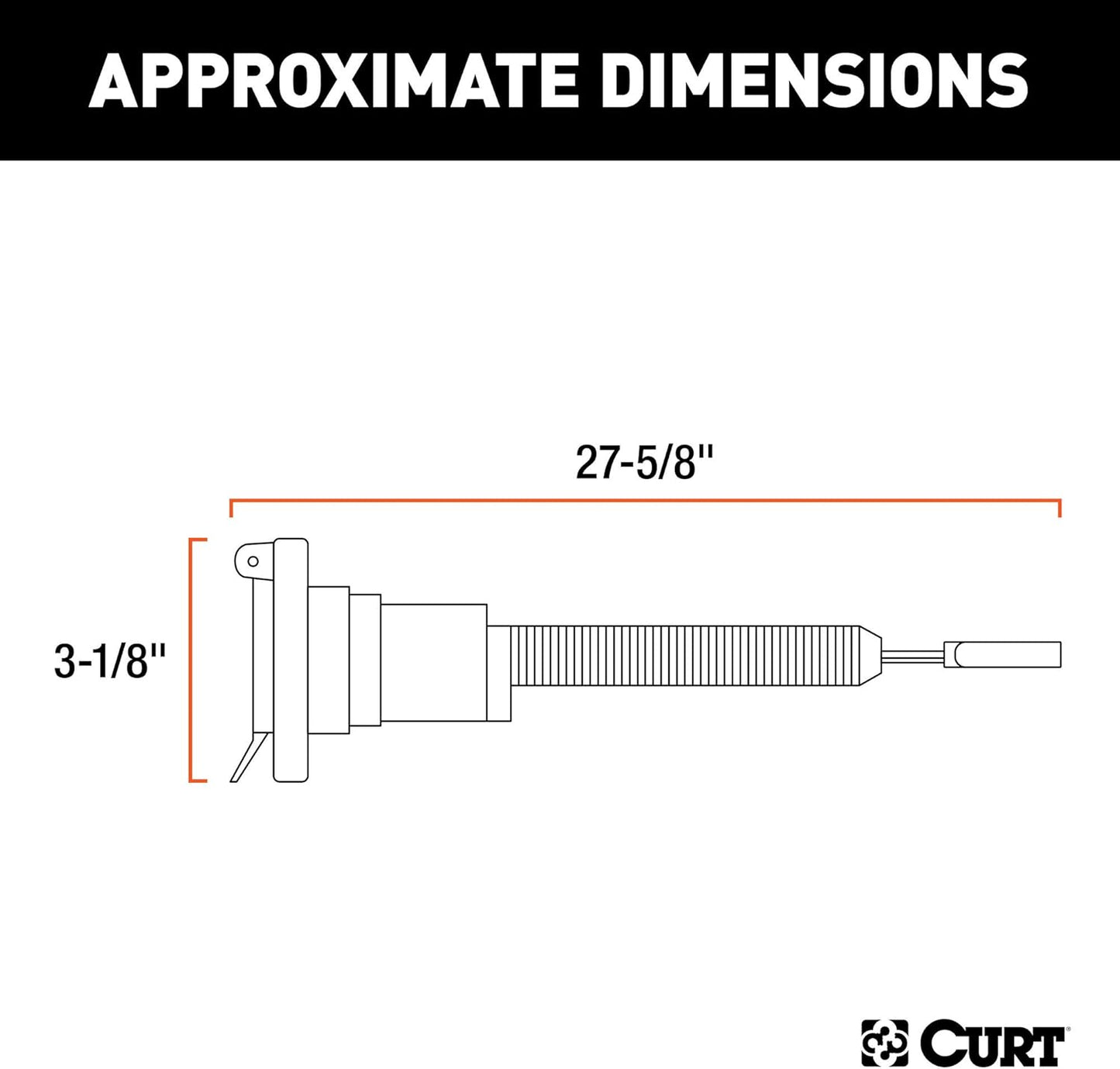 Curt Manufacturing 4 to 7 Way Trailer Adapter with Brake Control Wiring - Part 57186
