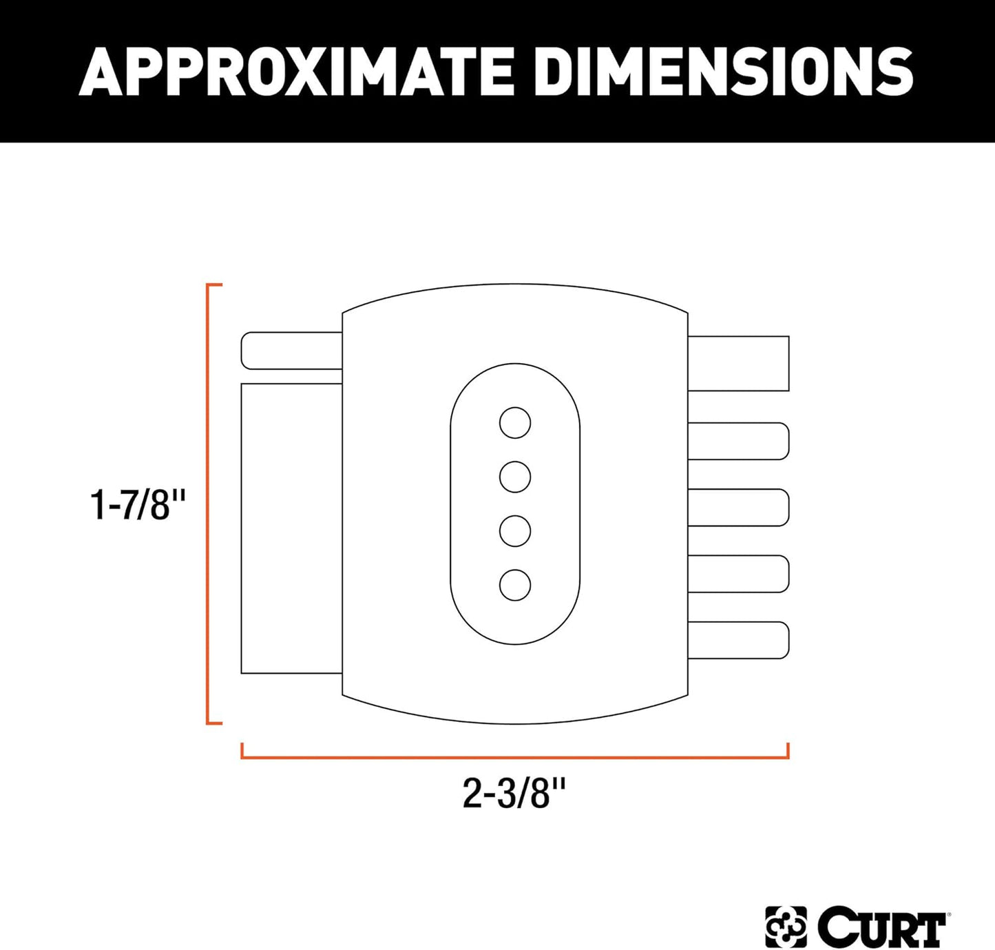 Curt Manufacturing 12 Volt Circuit Tester for 5-Way Flat Trailer Connectors (Part Number 57505)