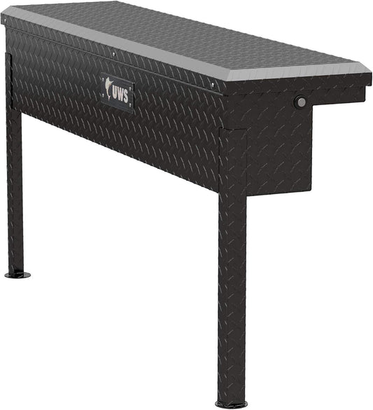 UWS EC30202 48" Gloss Black Aluminum Truck Side Tool Box with Low Profile Lid