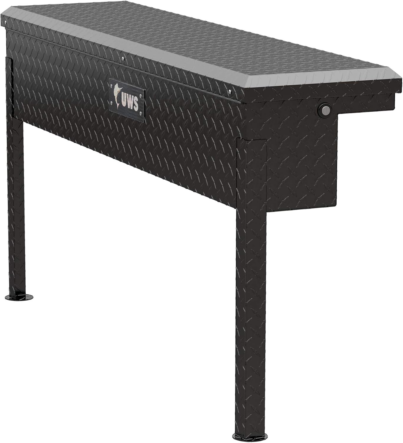 UWS United Welding Services EC30202-MK2 Gloss Black Aluminum 48-Inch Truck Side Tool Box with Low Profile Space-Saving Legs