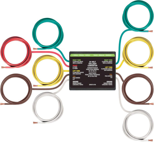 CURT 56424 24-Volt Splice-In Trailer Tail Light Converter for Trucks, Buses & Cab Chassis – Heavy-Duty