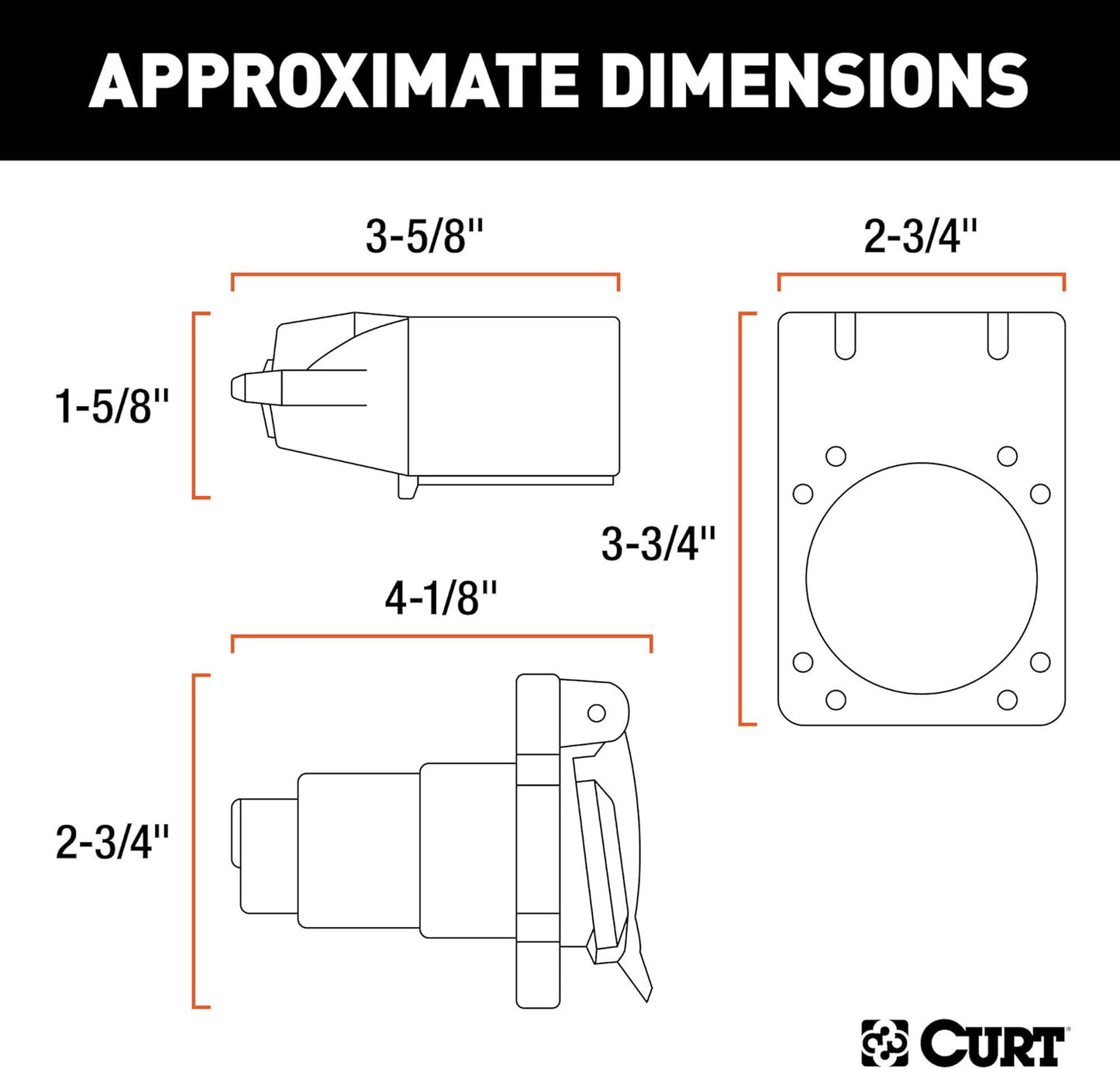 Curt Manufacturing Pkg I14/I15/I51 7-Pole Locking Connectors - Part Number 58152