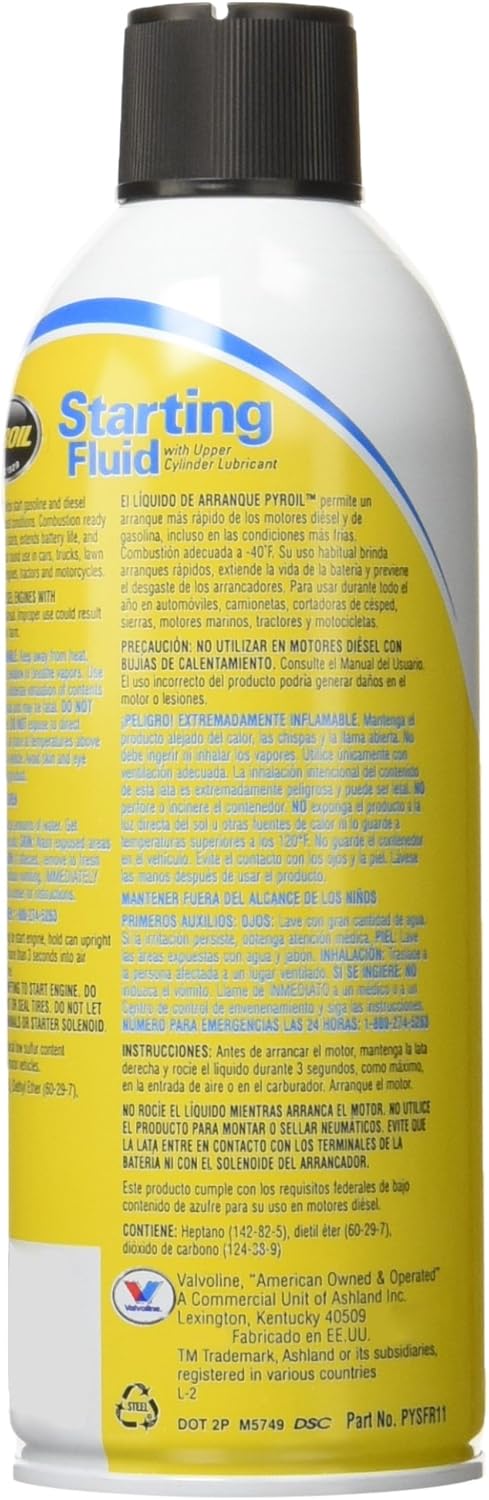 Valvoline PYSFR-11 Pyroil Starting Fluid (12/11Oz)