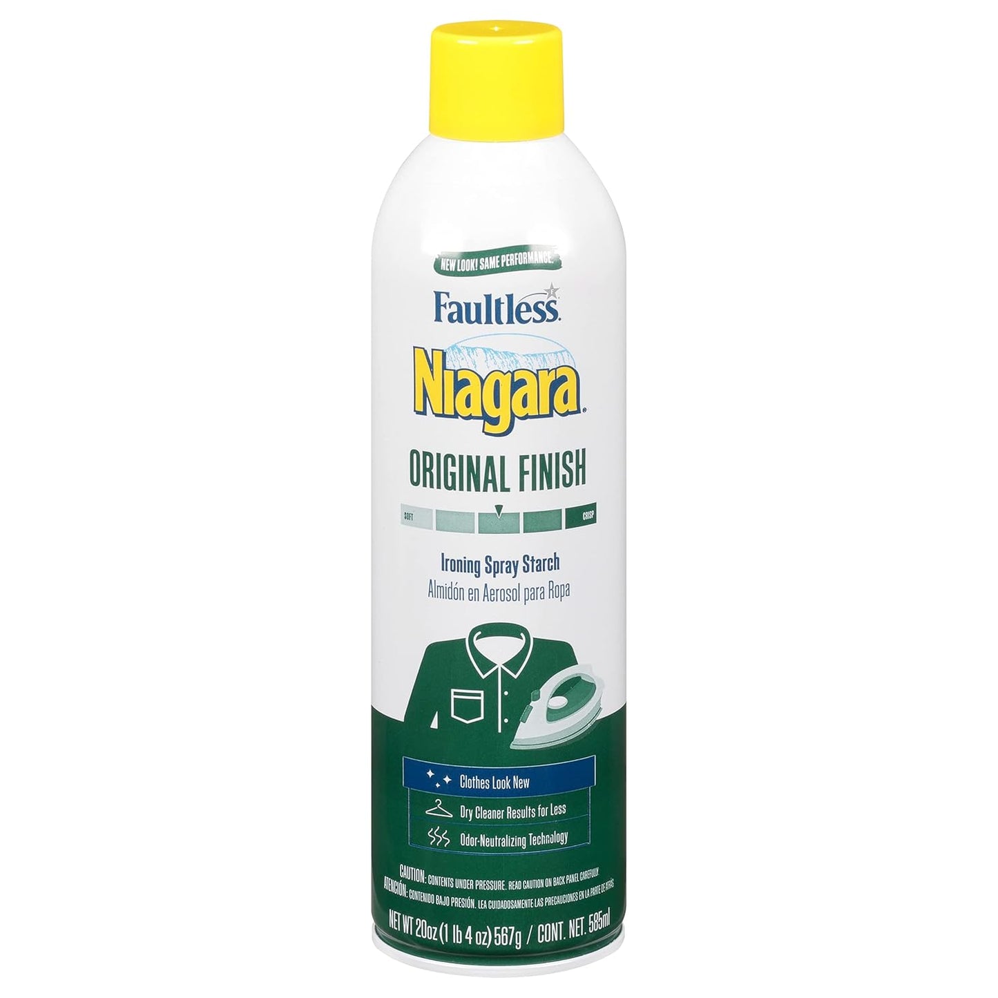 Faultless Niagara Original Spray Starch – 20 oz | Crisp Finish, Odor-Free, Iron Glide Formula (Pack of 1)