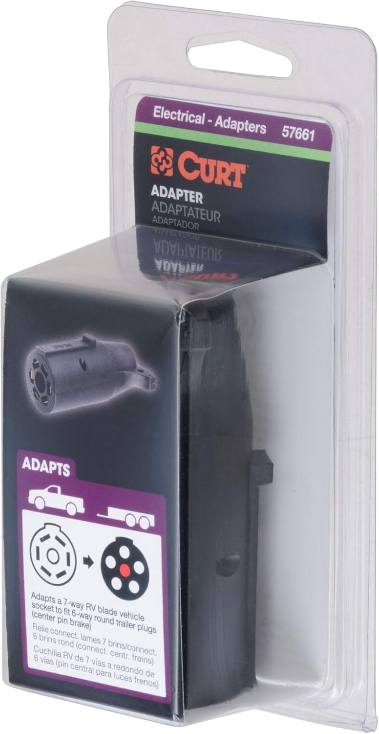 Curt Manufacturing 57661 7-Way RV to 6-Round Trailer Adapter