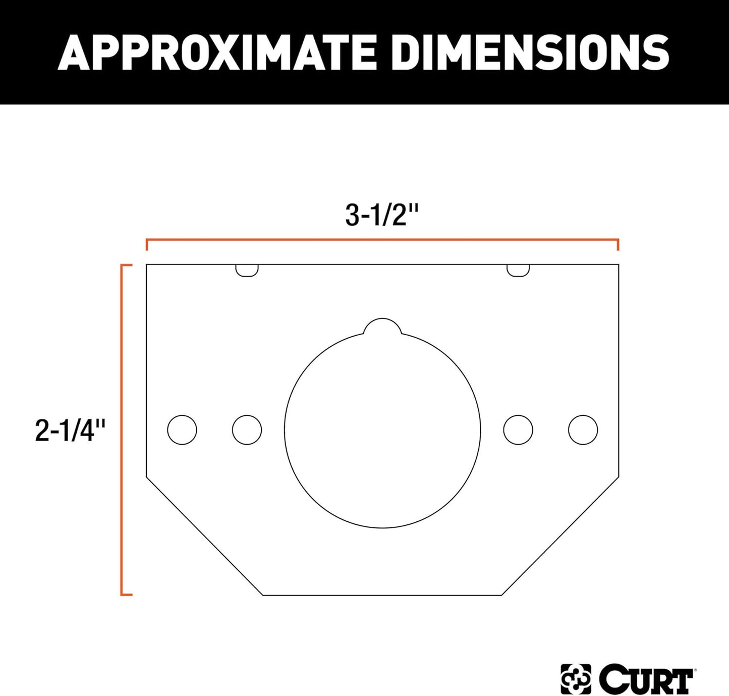 Curt Manufacturing HD Slotted 4, 5 & 6-Way Round Socket Bracket (Part #57208)