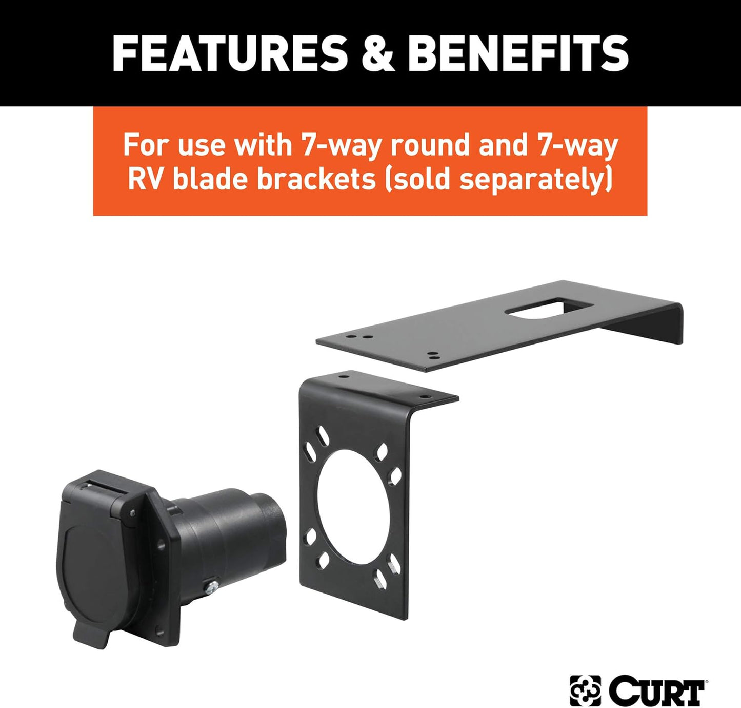 Curt Manufacturing 57201 Long Universal Clam PO N Mount for 7-Way Socket Brackets (12 Pack)