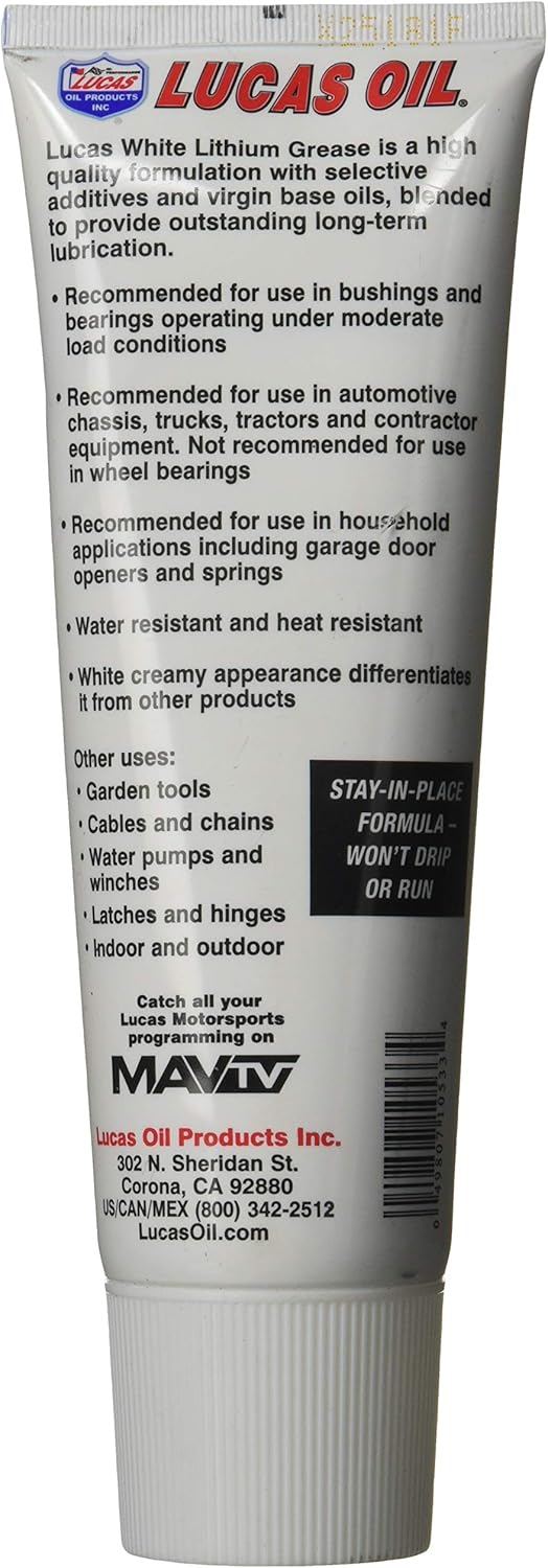 Lucas Oil Products LUC10533 White Lithium Grease, 8 ounces, 1 Pack