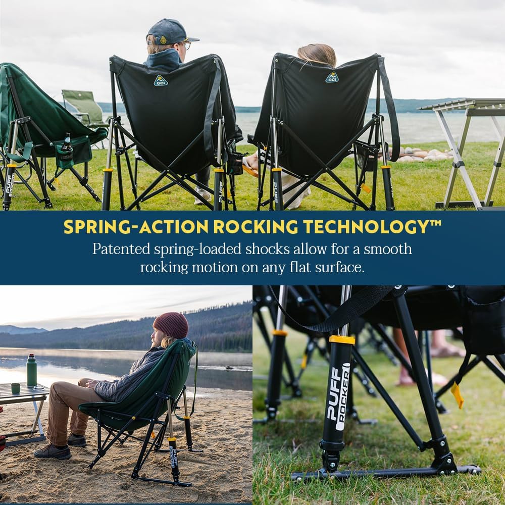 GCI Outdoor Puff Rocker Navy 48115 - Portable Rocking Chair - Autosphere