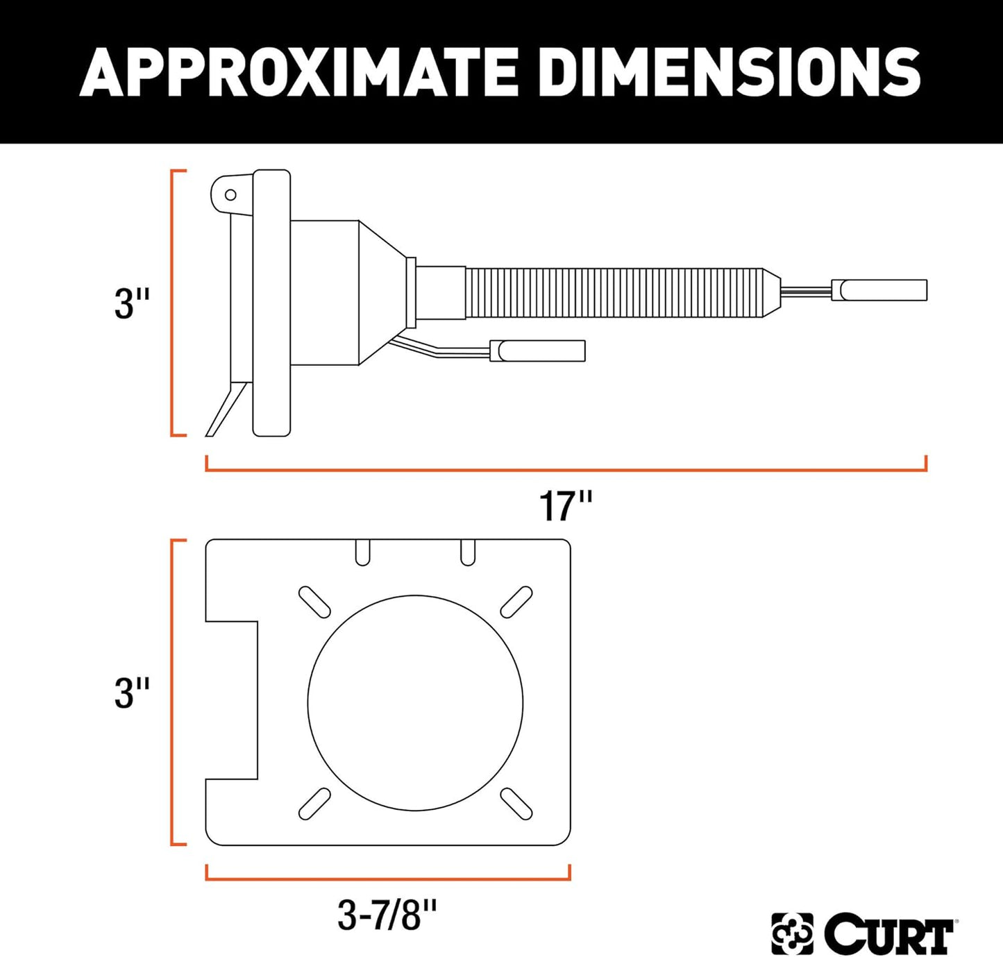 Curt Manufacturing 57674 4 Way Flat to 7 Round and 4 Flat Trailer Wiring Adapter