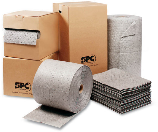 Brady MRO100 SPC MRO Plus Sorbent Pads – 15" x 19", 3-Ply, Heavy Weight, Gray, 100/Case