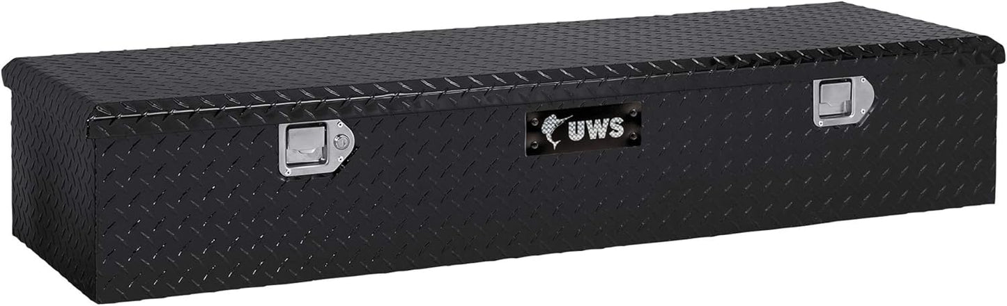 UWS EC20092 58" Gloss Black Aluminum 5th Wheel Truck Bed Tool Box with RigidCore Lid – Heavy-Duty & Lockable Storage