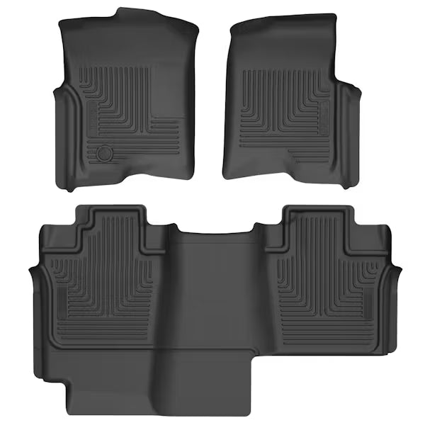 Husky Liner 93621 WeatherBeater Floor Liner for Ford F150 Crew Cab, Front & Second Row, Black