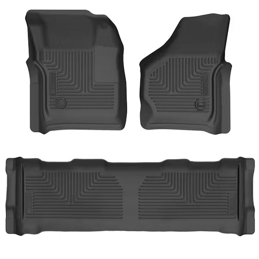 Husky Liner 93631 Weatherbeater Floor Liner for Ford F250 Super Duty Crew Cab, Front & Second Row, Black