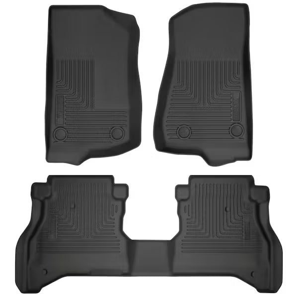Husky Liner 93681 WeatherBeater Front & Second Row Floor Liners for 2024 Jeep Gladiator, Black
