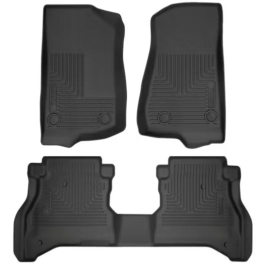 Husky Liner 93681 WeatherBeater Front & Second Row Floor Liners for 2024 Jeep Gladiator, Black