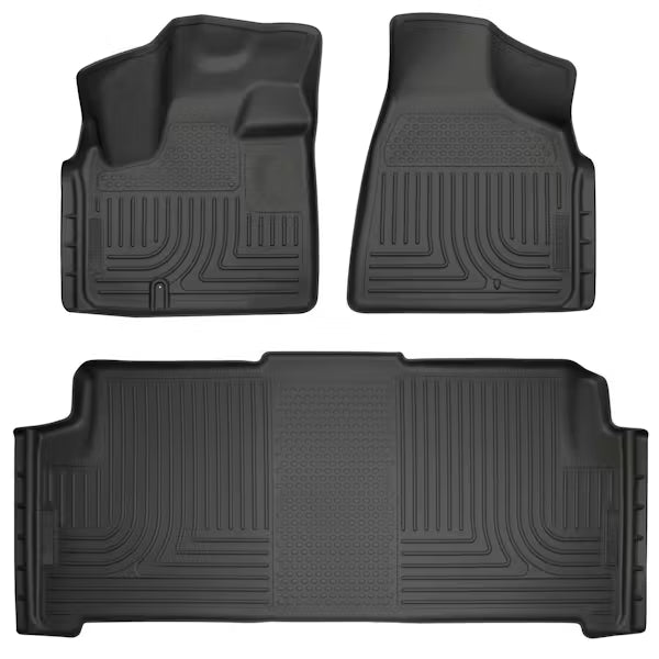Husky Liner 93691 WeatherBeater Front & Second Row Floor Liners for 2020 Dodge Grand Caravan - Black