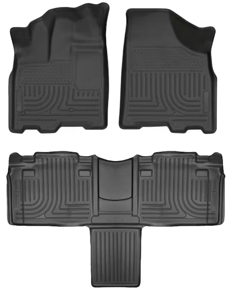 Husky Liner 93861 WeatherBeater Front & Second Row Floor Liners for Toyota Sienna 2011-2020, Black