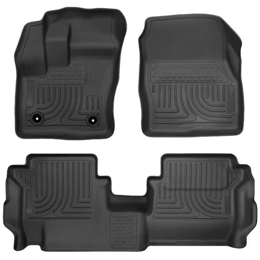 Husky Liners 93911 WeatherBeater Floor Liner for Ford Transit Connect, Front & Second Row, Black