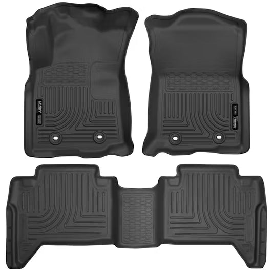 Husky Liner 93941 Front & Second Row Floor Liners for 2023 Tacoma Double Cab with Automatic Transmission, Black