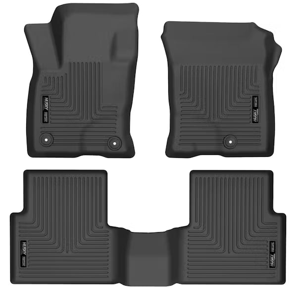 Husky Liner 95341 Front and Second Seat Floor Liners for Ford Bronco 2021-2023, Black