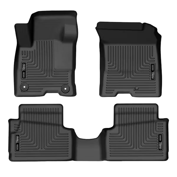 Husky Liner 95401 Maverick Full Hybrid EV Gas Front and Second Row Floor Liners in Black