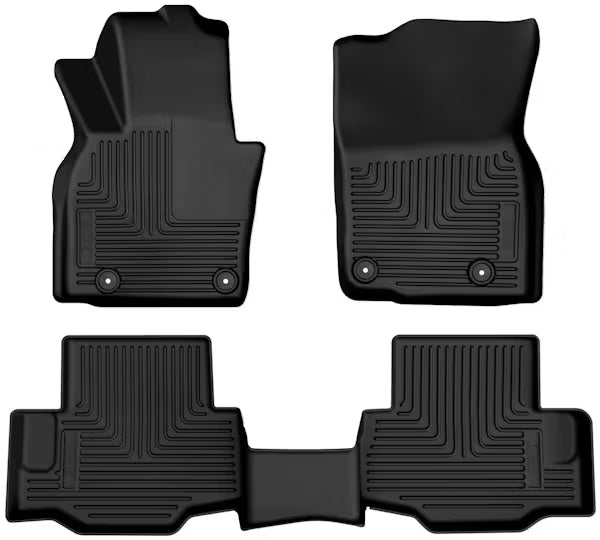 Husky Liner 95481 Mazda CX-90 Floor Liner Set - Black, 3-Piece Front and Second Row