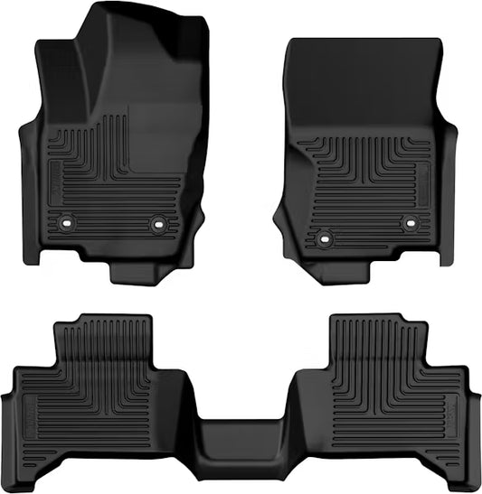 Husky Liner 95971 WeatherBeater Floor Liners for Toyota Land Cruiser - Front and Second Row, Black