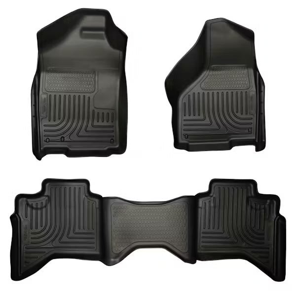 Husky Liner WeatherBeaters Front & Second Seat Floor Liners for Ram 1500 & Ram 2500/3500 Quad Cab, Black (Part #98031)