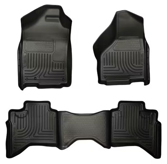 Husky Liner WeatherBeaters Front & Second Seat Floor Liners for Ram 1500 & Ram 2500/3500 Quad Cab, Black (Part #98031)