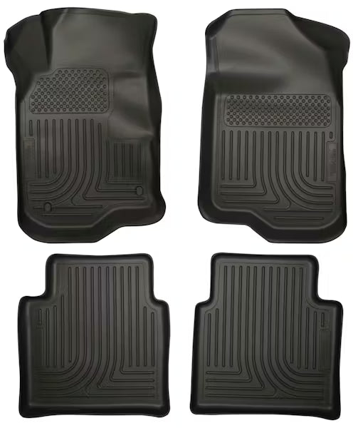 Husky Liner 98111 Custom Molded Floor Liners for 2008-2012 Malibu & 2007-2009 Aura Front & Second Seat, 4-Piece Set in Black