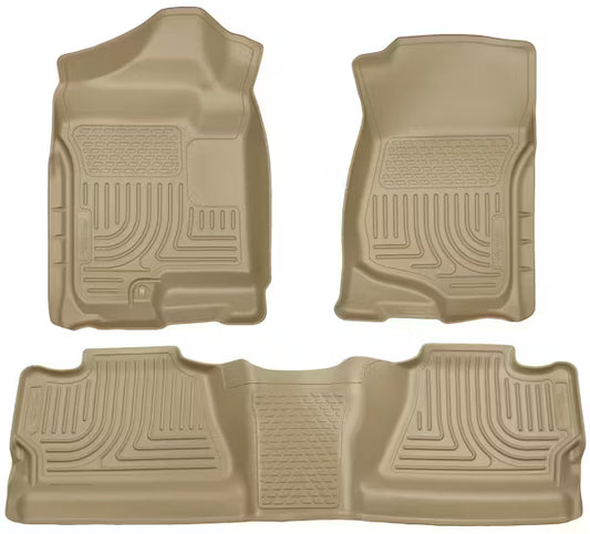 Husky Liner 98203 Front and Rear Floor Liners for Silverado/Sierra 1500, 2500, 3500 Crew Cab (Without Manual Shifter)