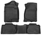 Husky Liner 98211 Custom Fit Front and Second Seat Floor Liners for Silverado and Sierra 1500, 2500, 3500 (Excluding Manual Shifter) in Black