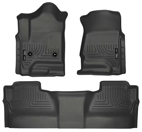 Husky Liner 98231 Front and Second Row Floor Liners for 2014-2018 Silverado/Sierra Crew Cab - Black