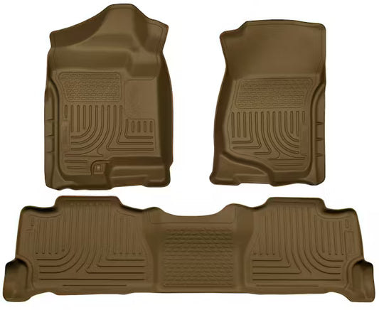 Husky Liners 98253 Floor Liner for 2014 Cadillac Escalade, Tahoe, Yukon (Non-Hybrid) with 2nd Row Bucket Front & 2nd Seat, Tan