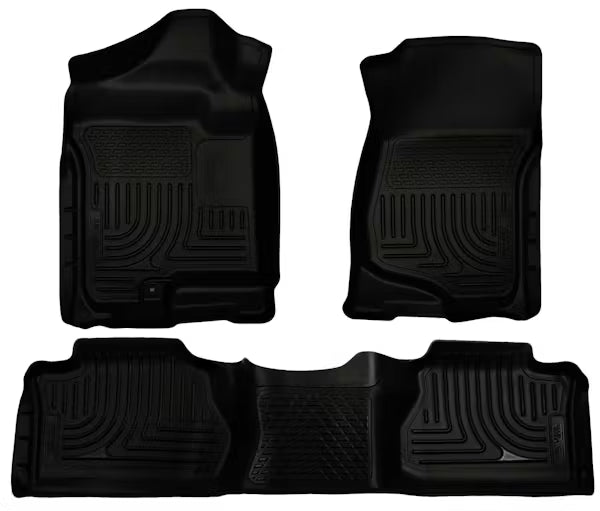 Husky Liner 98261 Front & Second Seat Floor Liner for 2014 Escalade ESV, Suburban, Yukon XL, and Avalanche (Non-Hybrid) - Black